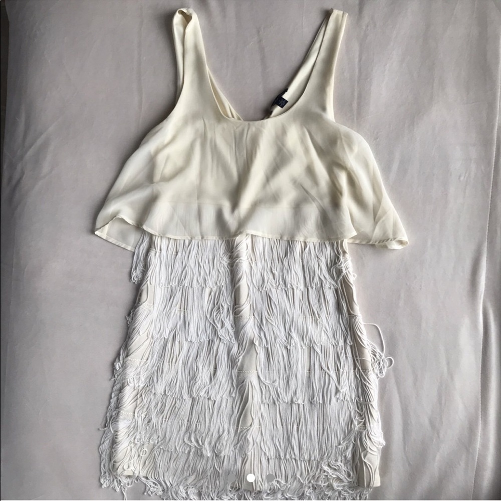 American Eagle off white fringe dress